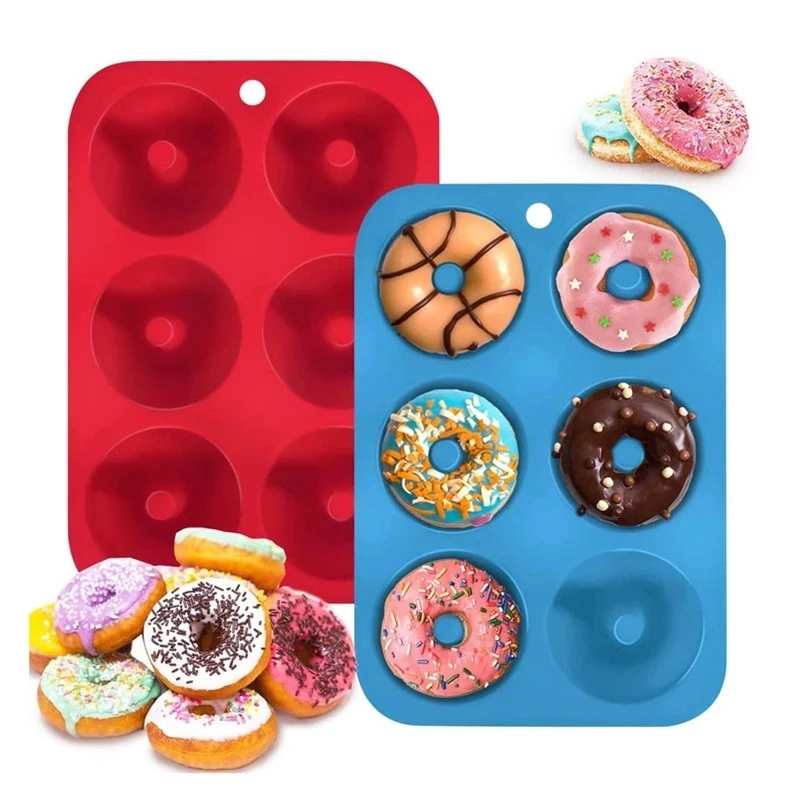 Donut Mold Silicone - 6 Holes Silicone Donut Mold Baking
